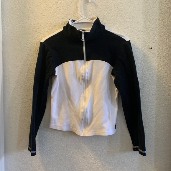 White and black super cool zip up. - Picture 1 of 3